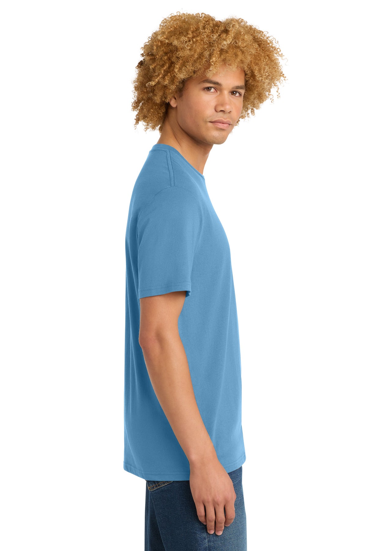 Right View of Clean Denim District Perfect Weight Tee. DT104 plain