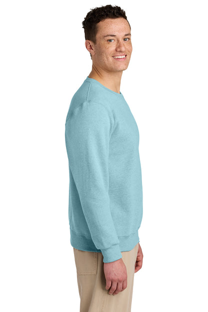 Right View of CloudHthr Jerzees Eco Premium Blend Crewneck Sweatshirt 701M plain