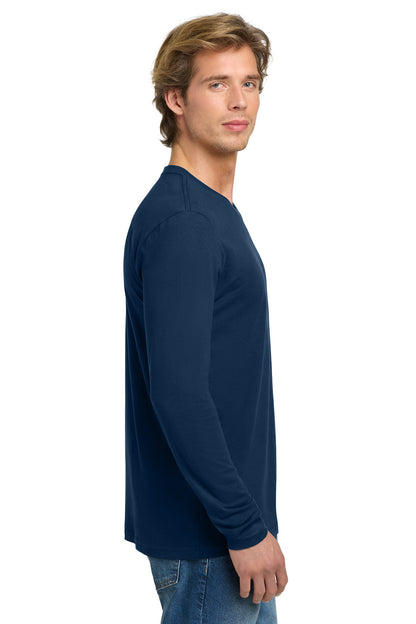Right View of CooBlue Next Level Apparel Cotton Long Sleeve Tee. NL3601 plain