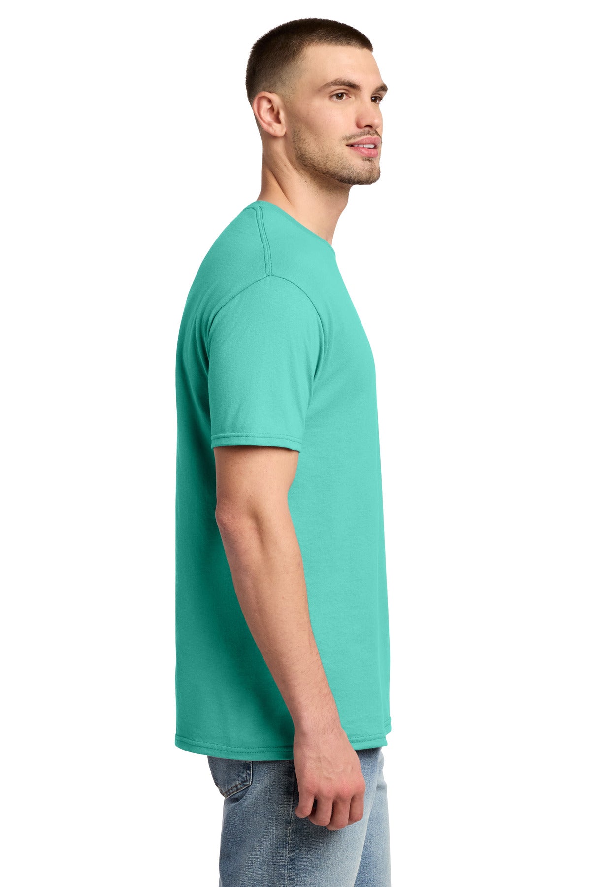 Right View of CoolMint Jerzees - Dri-Power 50/50 Cotton/Poly T-Shirt. 29M plain