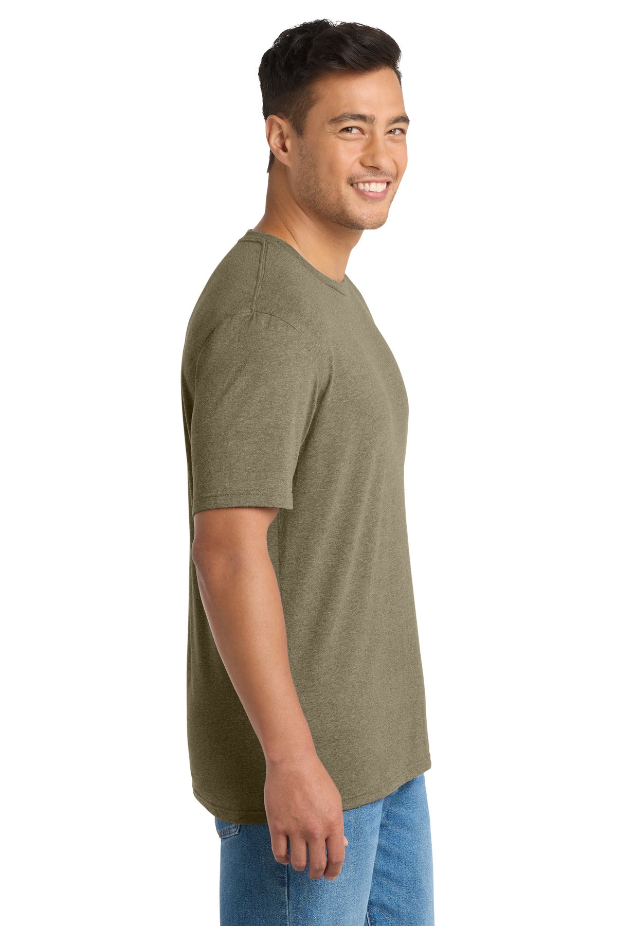 Right View of CoyteBrnHr Port & Co Tri-Blend Tee. PC330 plain