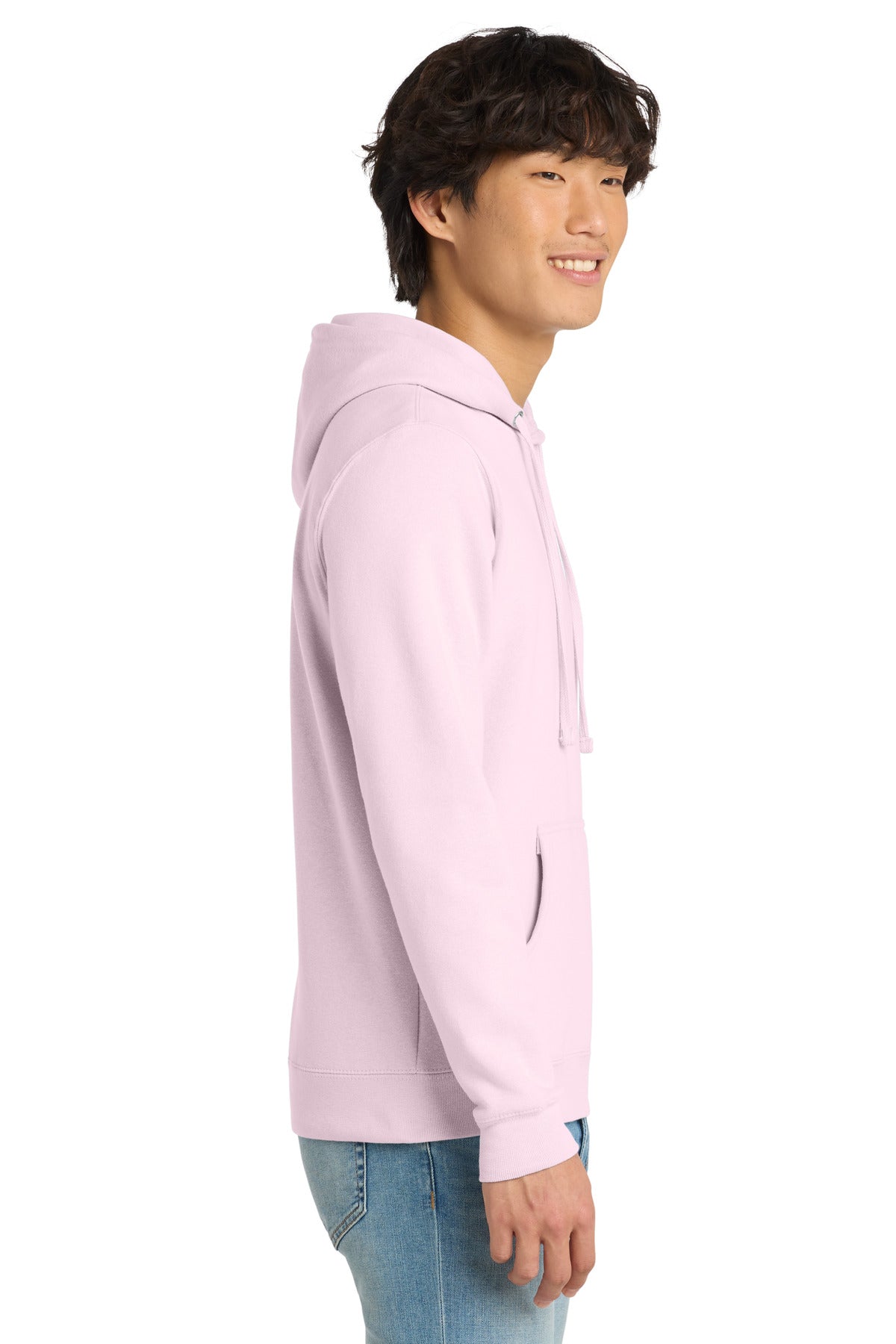 Right View of CrnationPk District V.I.T. Fleece Hoodie DT6100 plain