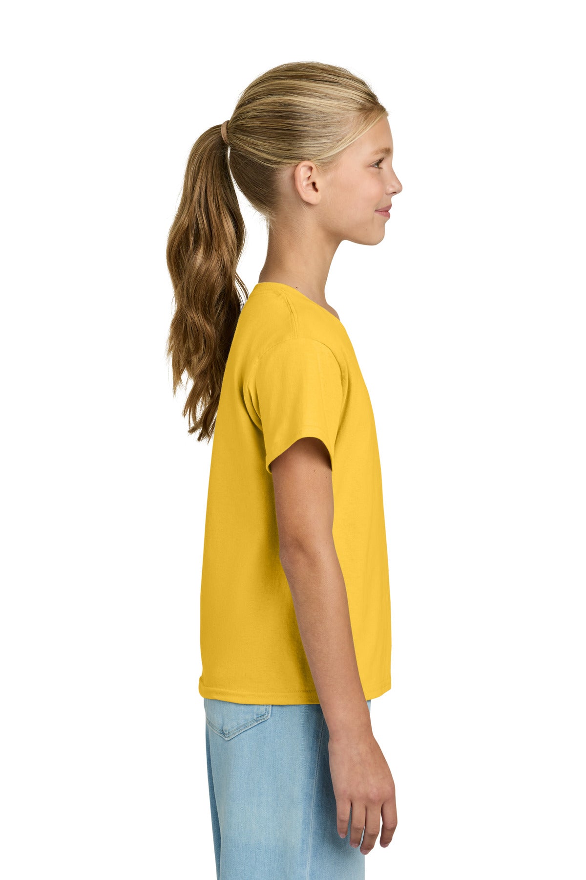 Right View of Daisy Gildan Youth Light Cotton Tee 3000B plain