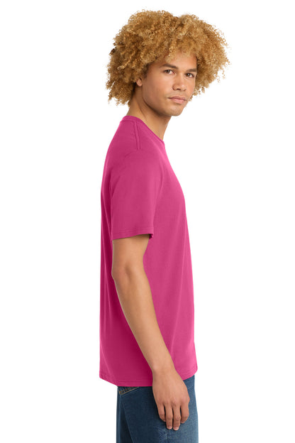 Right View of Dark Fuchsia District Perfect Weight Tee. DT104 plain
