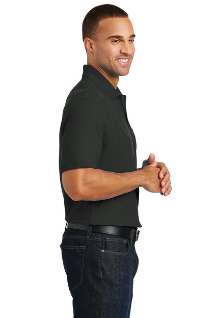 Right View of Deep Black Port Authority Core Classic Pique Pocket Polo. K100P plain