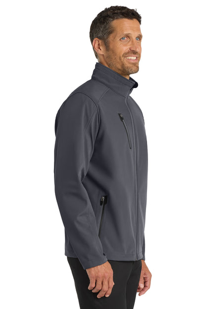 Right View of Deep Smoke Port Authority Welded Soft Shell Jacket. J324 plain