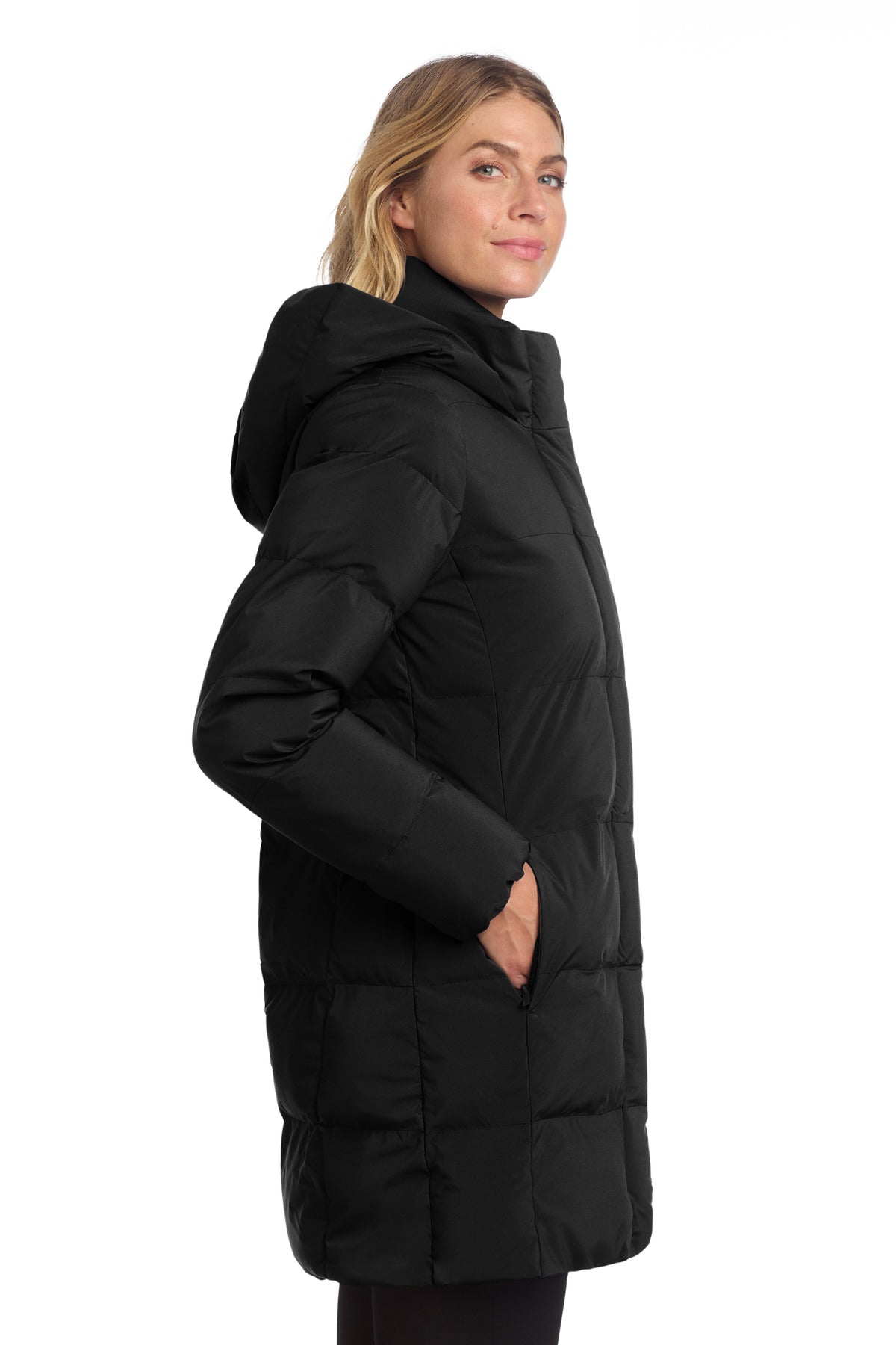 Right View of DeepBlack Mercer+Mettle Women's Puffy Parka MM7213 plain