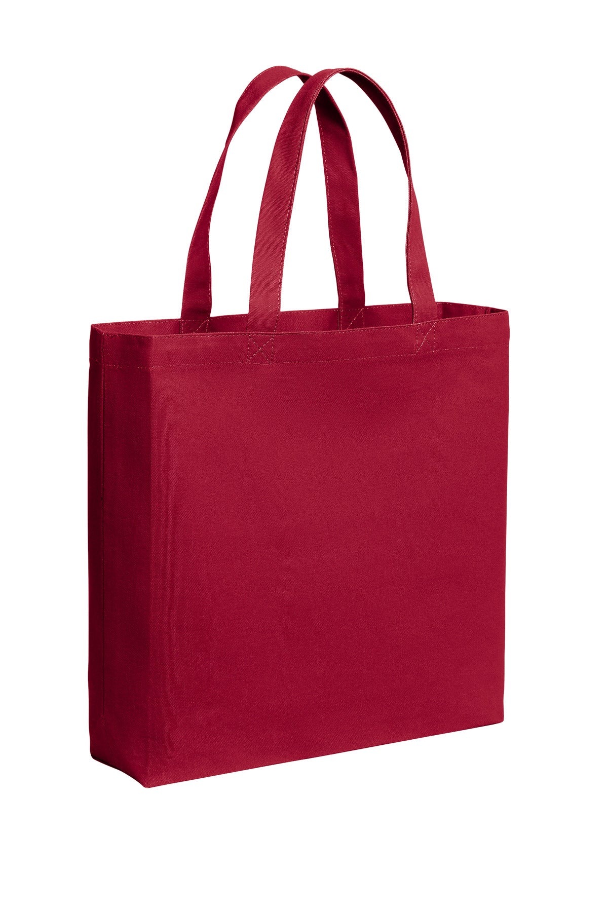 Right View of DeepRed Port Authority Cotton Canvas Tote BG424 plain