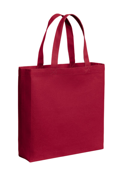 Right View of DeepRed Port Authority Cotton Canvas Tote BG424 plain