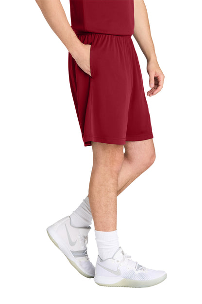 Right View of DeepRed Sport-Tek PosiCharge Competitor 7" Pocketed Short ST349P plain