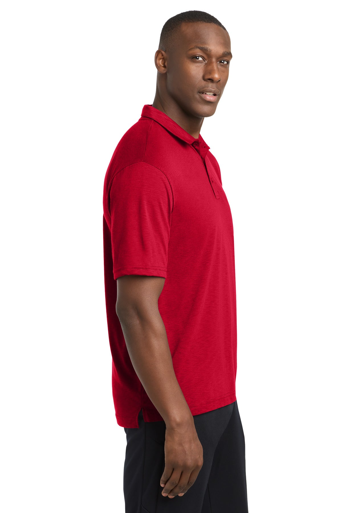Right View of DeepRed Sport-Tek PosiCharge Strive Polo ST530 plain