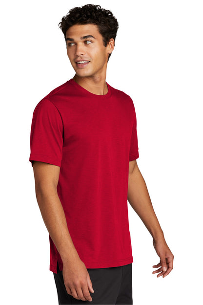 Right View of DeepRed Sport-Tek PosiCharge Strive Tee. ST430 plain