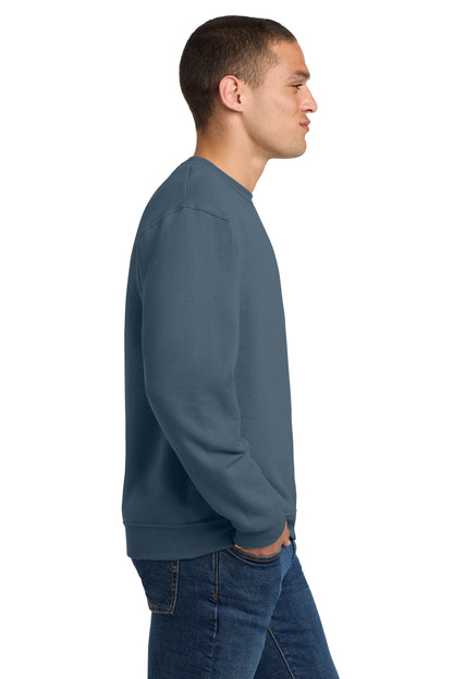 Right View of Denim Jerzees - NuBlend Crewneck Sweatshirt. 562M plain