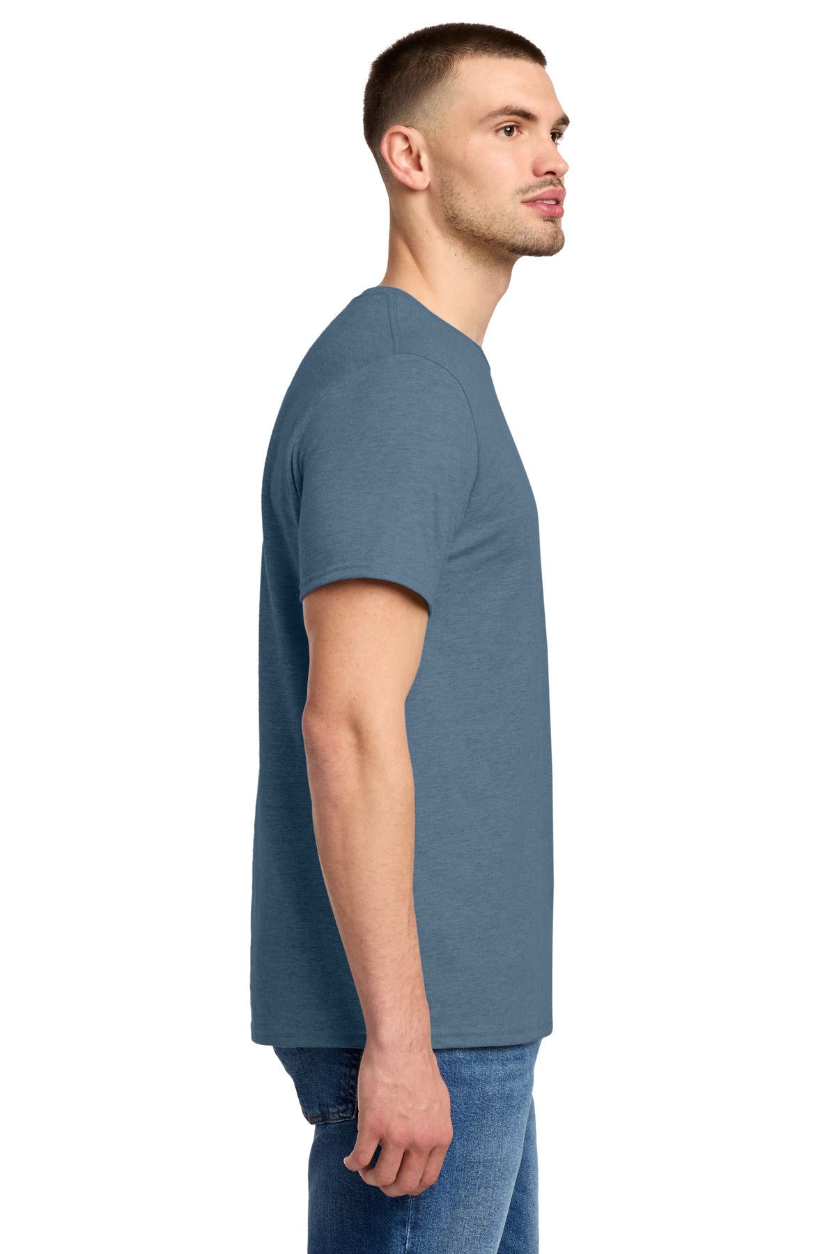 Right View of DenimHthr Jerzees Premium Blend Ring Spun T-Shirt 560M plain