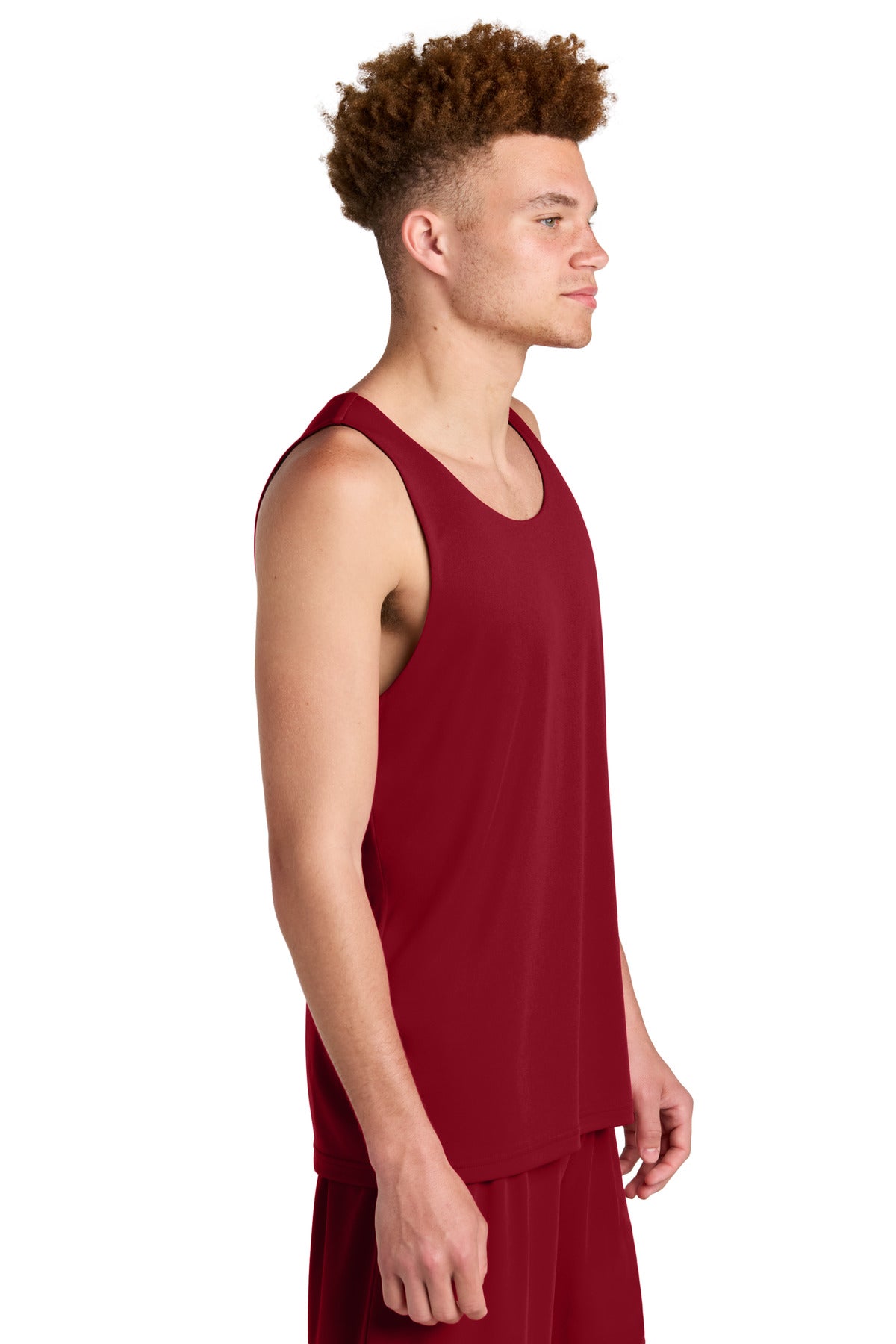 Right View of DpRd/Blk Sport-Tek PosiCharge Competitor Rev Tank ST551 plain