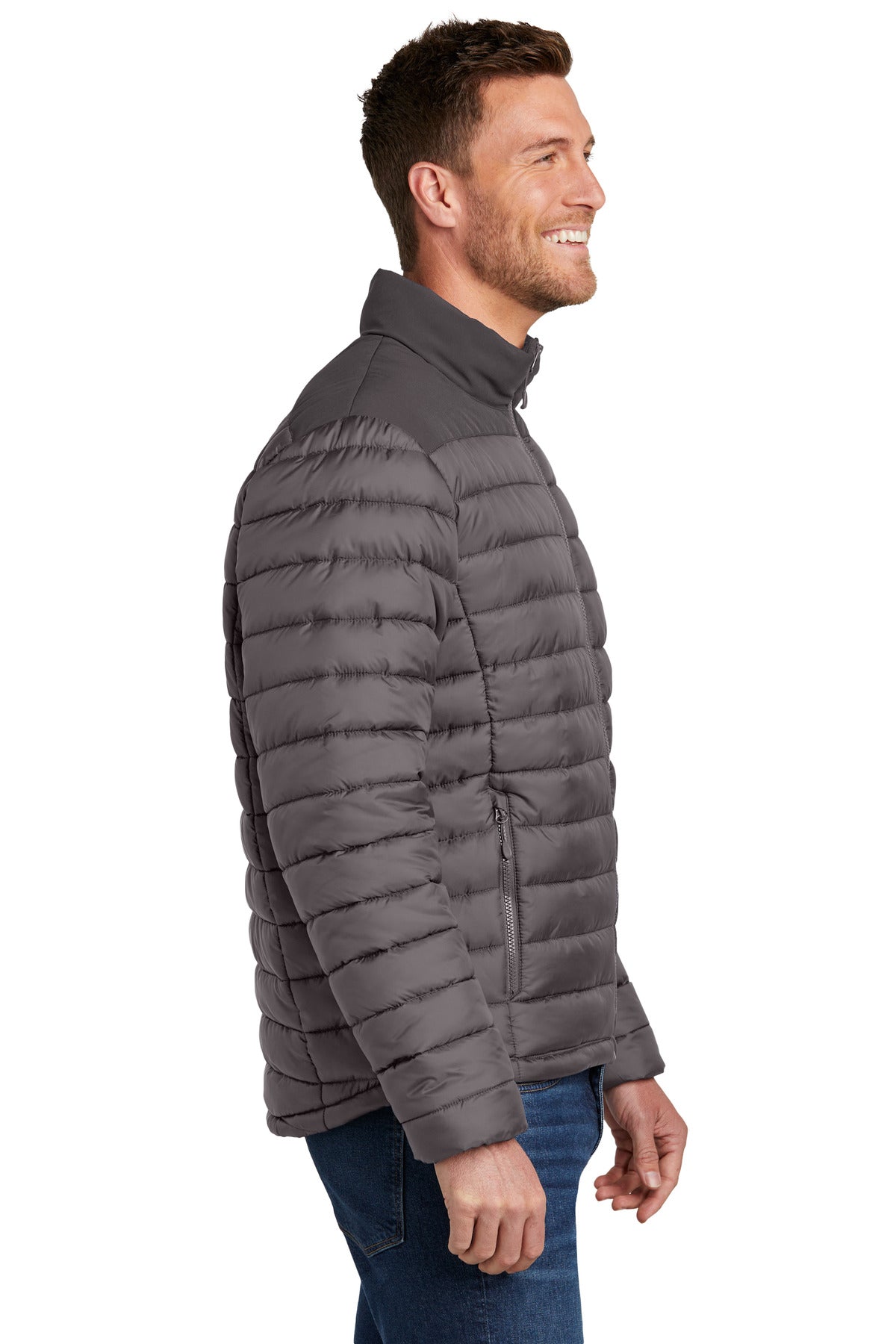 Right View of DpSm/GrySm Port Authority Horizon Puffy Jacket J364 plain