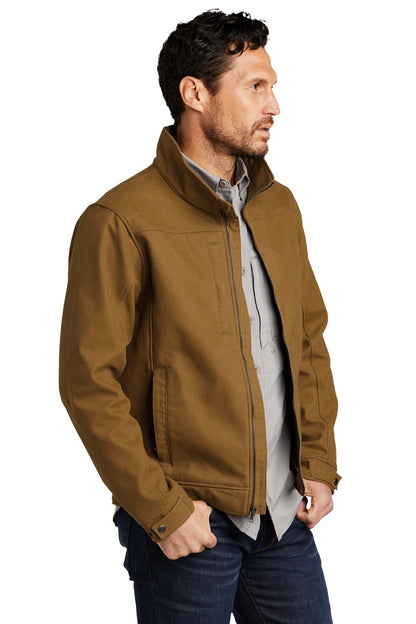 Right View of Duck Brown CornerStone Duck Bonded Soft Shell Jacket CSJ60 plain