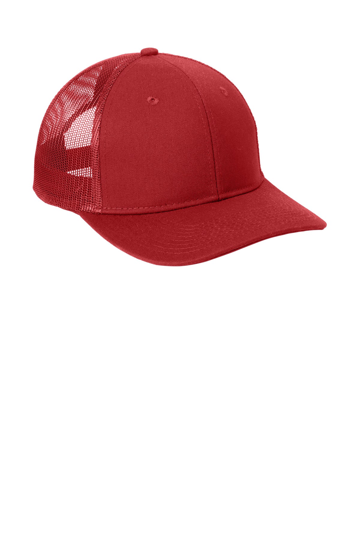 Right View of FlameRed Port Authority Snapback Trucker Cap. C402 plain