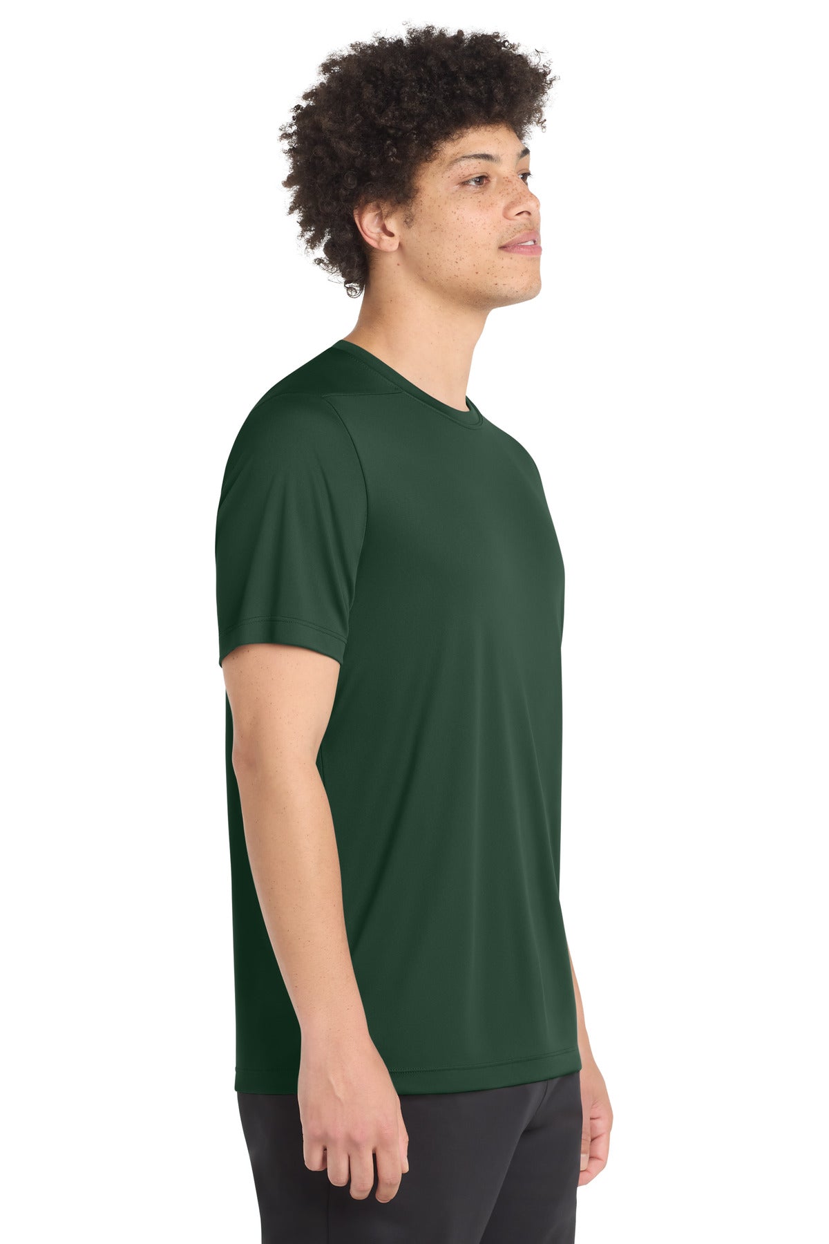 Right View of Forest Green Sport-Tek Posi-UV Pro Tee. ST420 plain