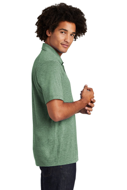 Right View of Forest Grn Hth Sport-Tek PosiCharge Tri-Blend Wicking Polo. ST405 plain