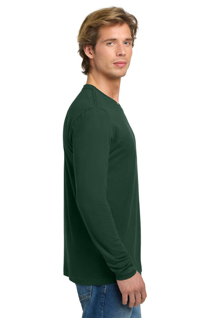 Right View of ForestGrn Next Level Apparel Cotton Long Sleeve Tee. NL3601 plain