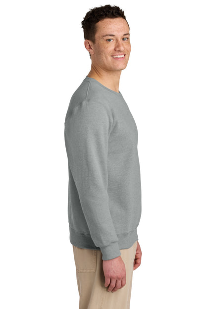 Right View of FrstGreyHt Jerzees Eco Premium Blend Crewneck Sweatshirt 701M plain
