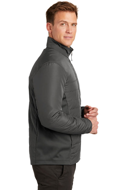 Right View of Graphite Port Authority Collective Insulated Jacket. J902 plain