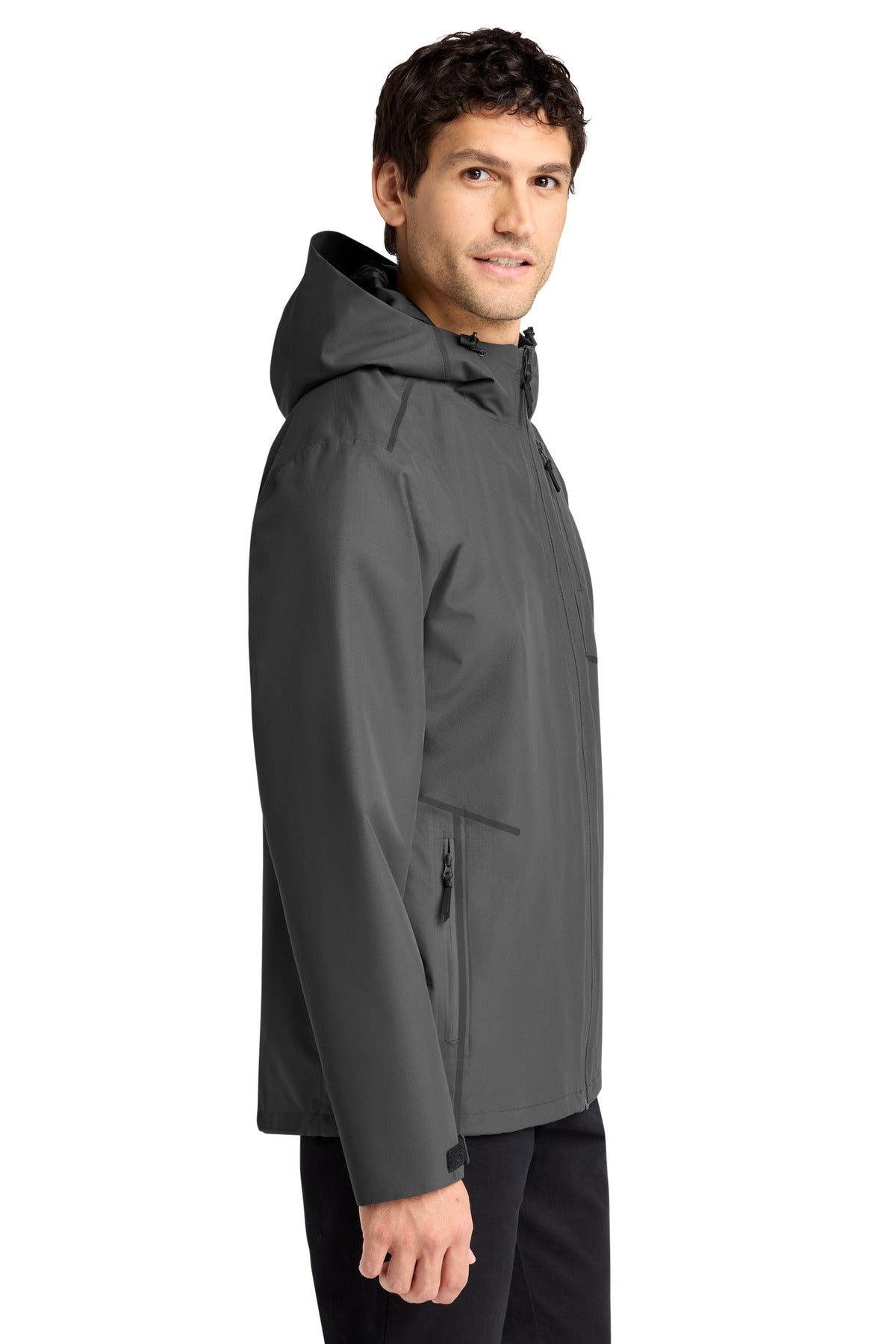 Right View of Graphite Port Authority Collective Tech Outer Shell Jacket J920 plain