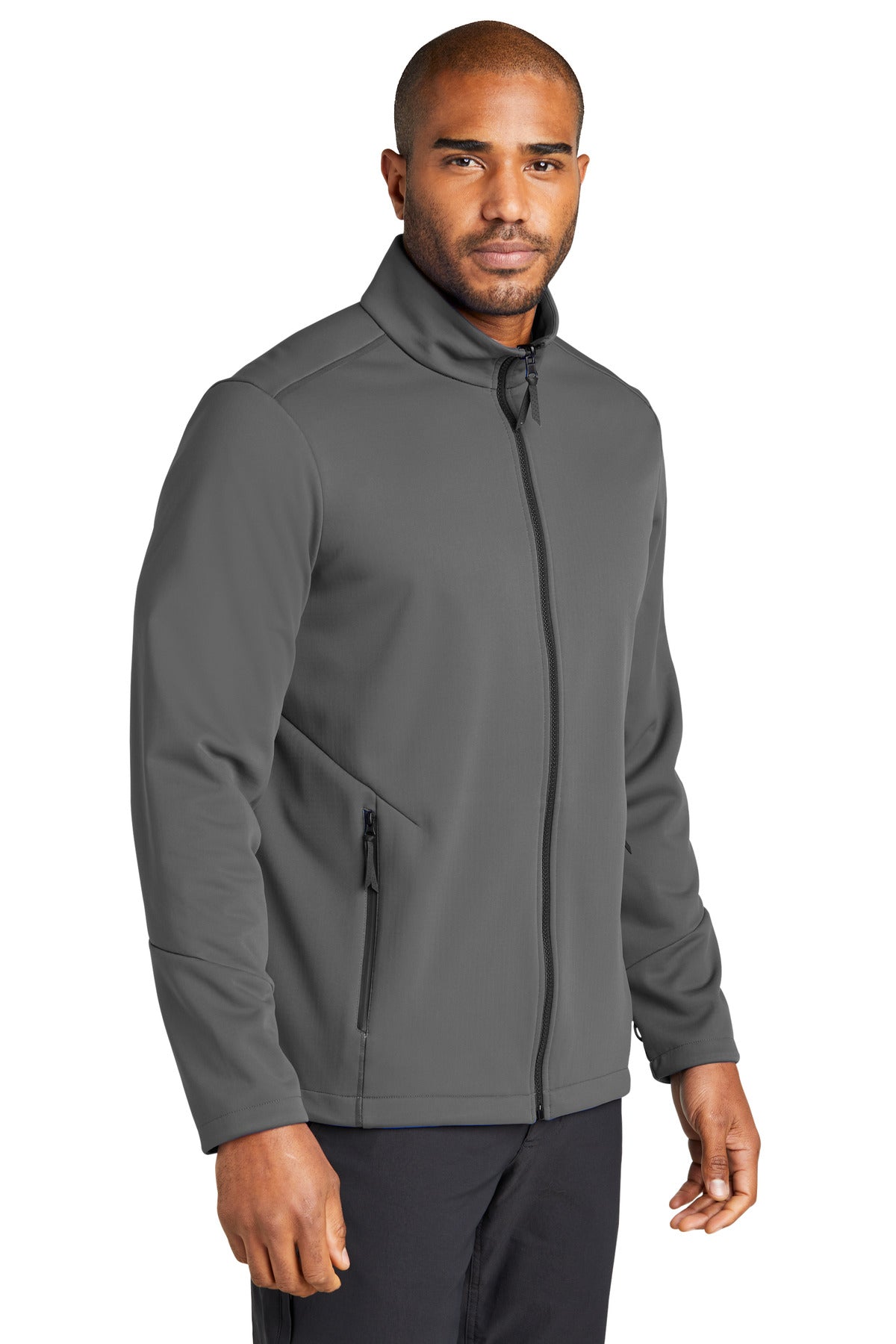 Right View of Graphite Port Authority Collective Tech Soft Shell Jacket J921 plain