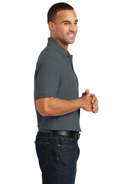 Right View of Graphite Port Authority Core Classic Pique Pocket Polo. K100P plain