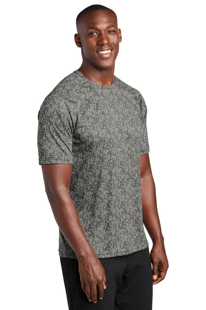 Right View of Grey Concrete Sport-Tek Digi Camo Tee. ST460 plain