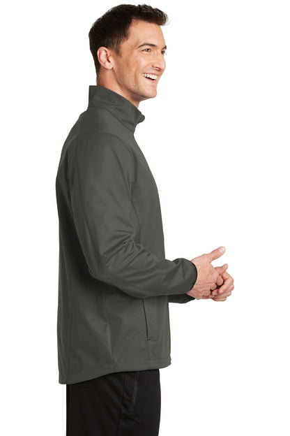 Right View of Grey Steel Port Authority Active Soft Shell Jacket. J717 plain