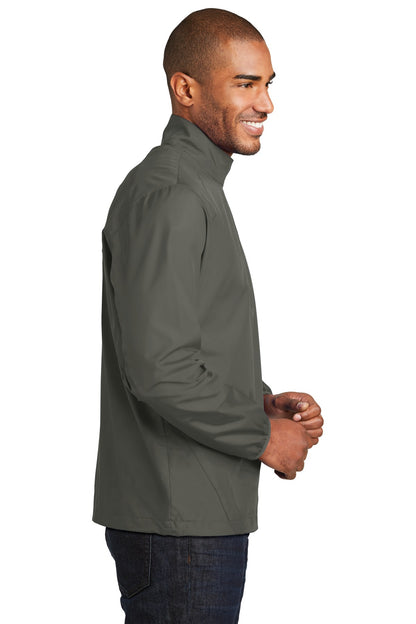 Right View of Grey Steel Port Authority Zephyr 1/2-Zip Pullover. J343 plain