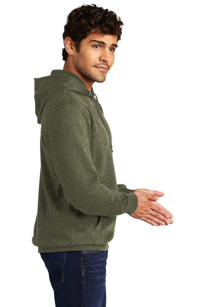 Right View of Ht Olive District V.I.T. Fleece Hoodie DT6100 plain