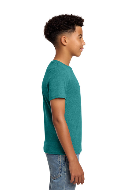 Right View of HtdTeal District Youth Perfect Blend CVC Tee DT108Y plain