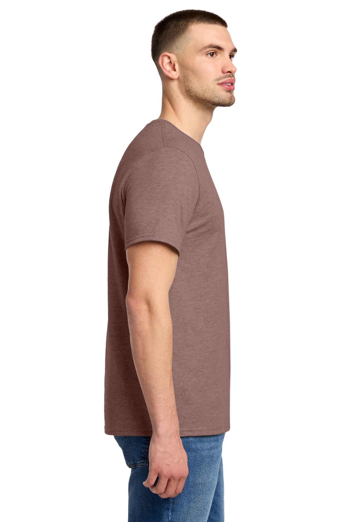 Right View of HthrMauve Jerzees Premium Blend Ring Spun T-Shirt 560M plain