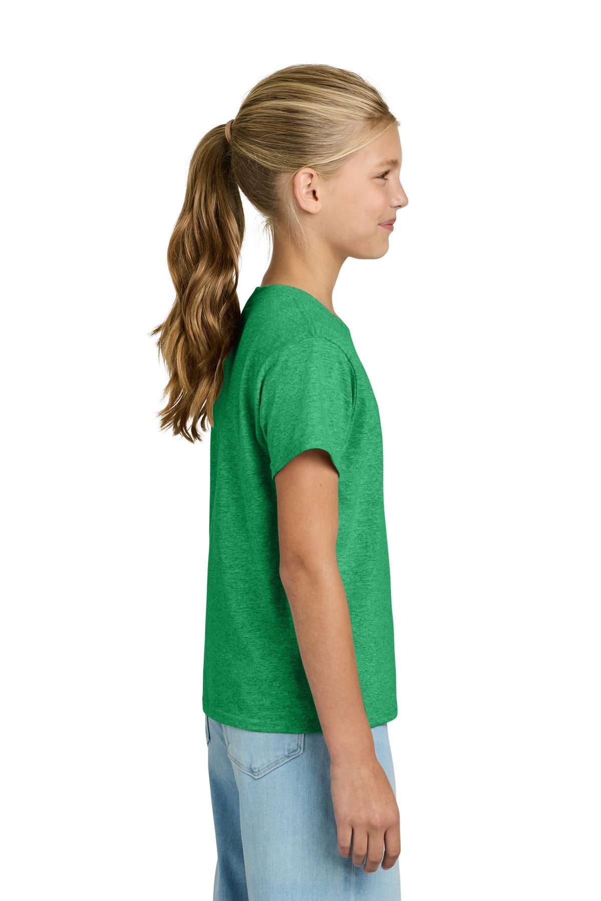 Right View of HtIrishGn Gildan Youth Light Cotton Tee 3000B plain