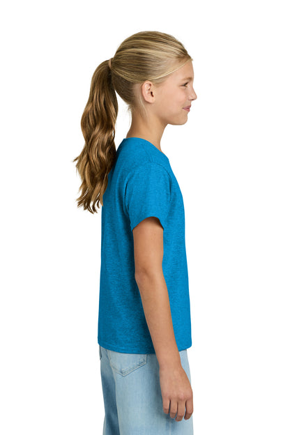 Right View of HtSapphire Gildan Youth Light Cotton Tee 3000B plain