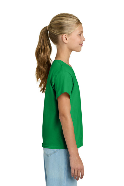 Right View of IrishGreen Gildan Youth Light Cotton Tee 3000B plain
