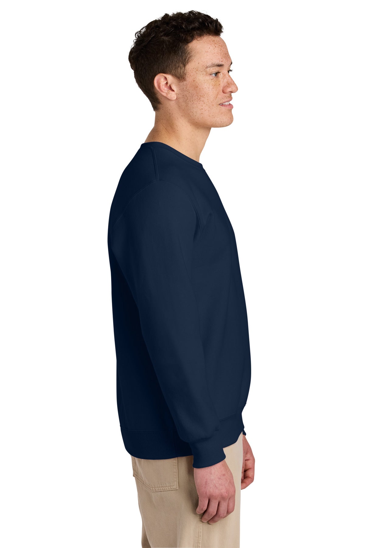 Right View of JNavy Jerzees Eco Premium Blend Crewneck Sweatshirt 701M plain