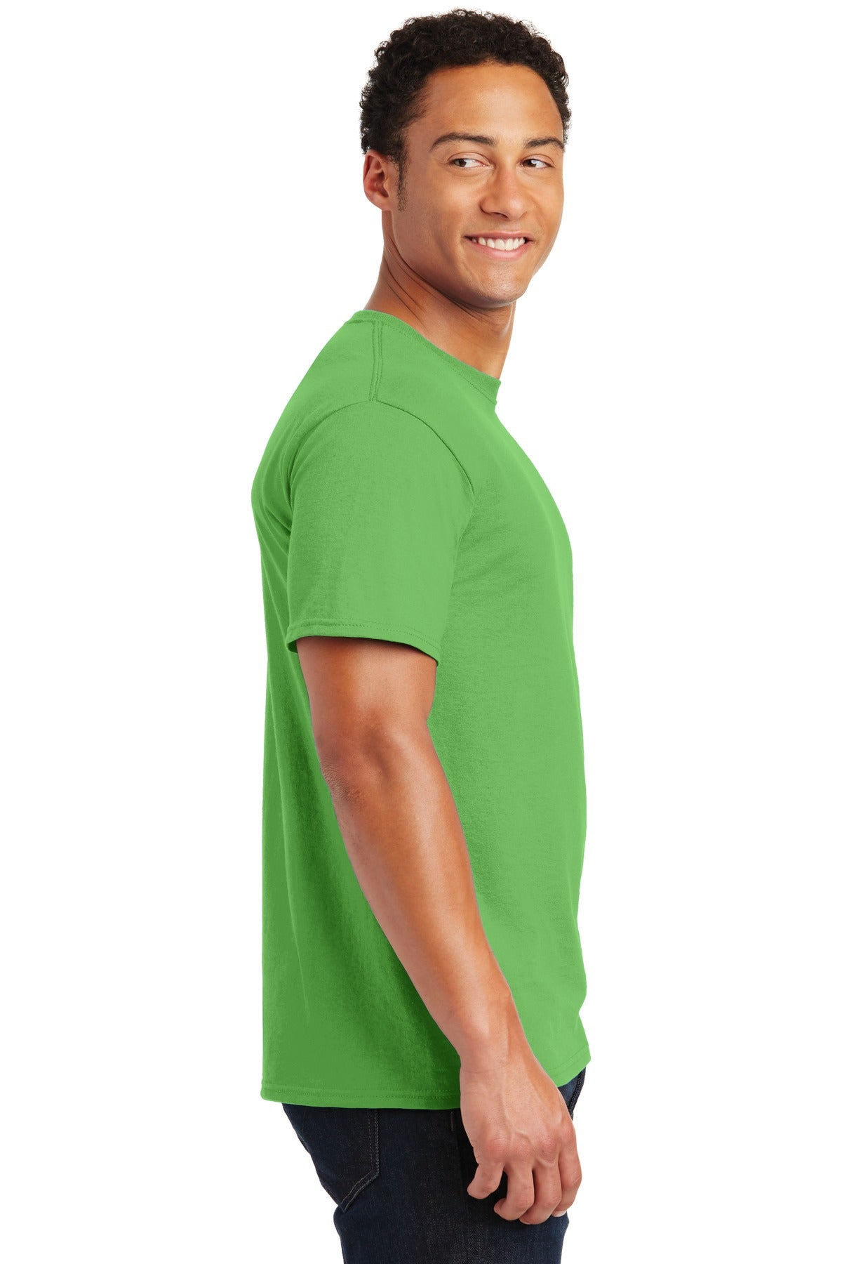 Right View of Kiwi Jerzees - Dri-Power 50/50 Cotton/Poly T-Shirt. 29M plain