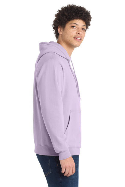 Right View of Lavender Port & Co Core Fleece Pullover Hooded Sweatshirt. PC78H plain