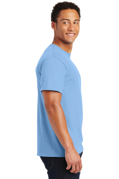 Right View of Light Blue Jerzees - Dri-Power 50/50 Cotton/Poly T-Shirt. 29M plain