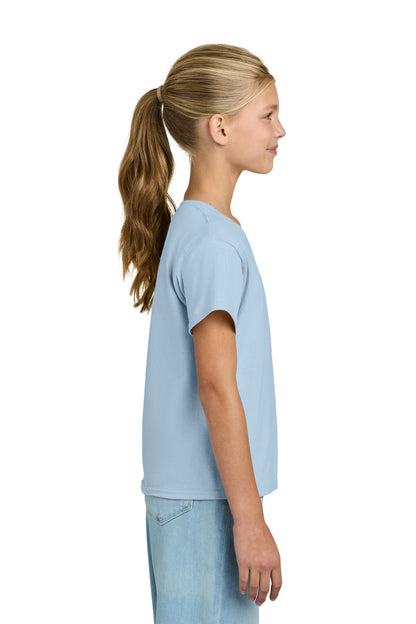 Right View of LightBlue Gildan Youth Light Cotton Tee 3000B plain