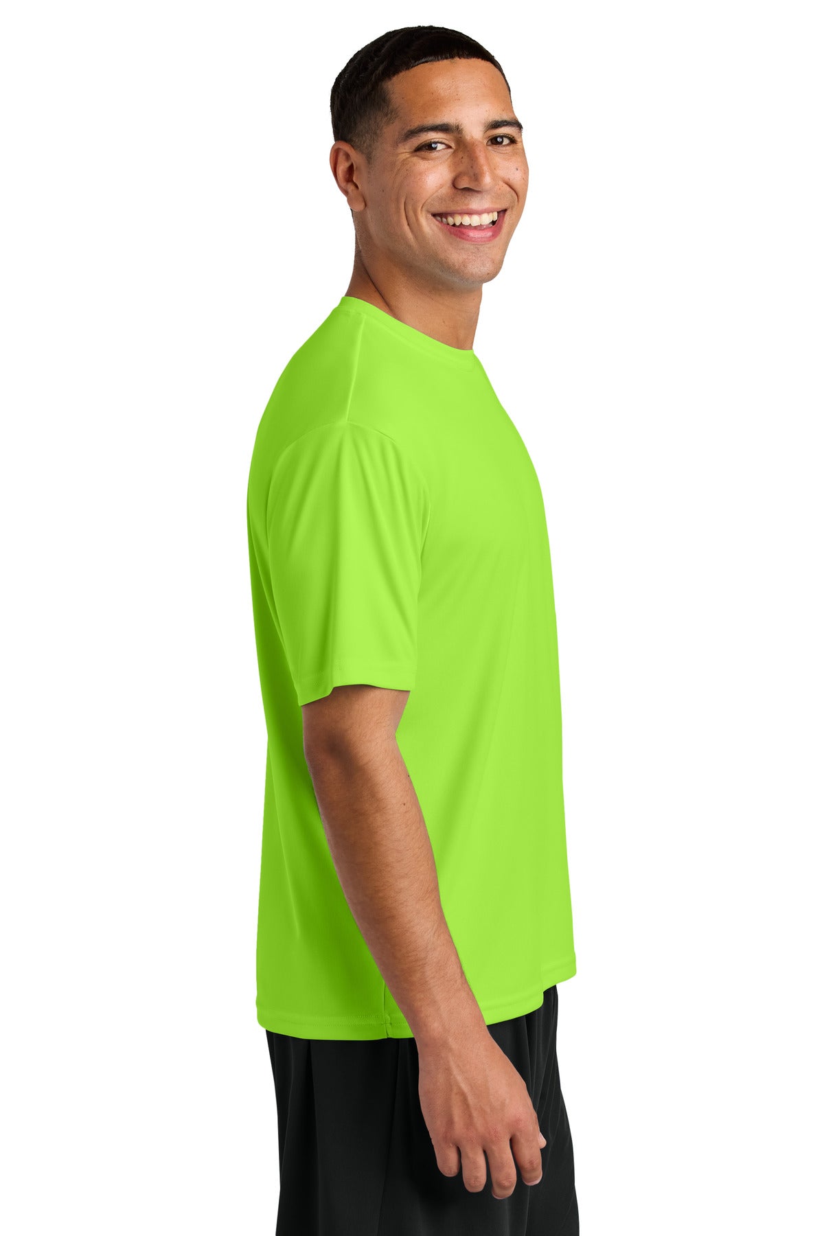 Right View of Lime A4 Cooling Performance Short Sleeve Tee A4N3142 plain