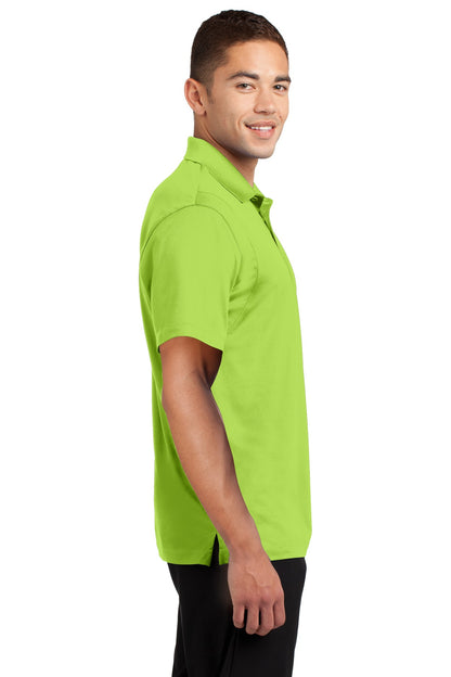 Right View of Lime Shock Sport-Tek Micropique Sport-Wick Polo. ST650 plain