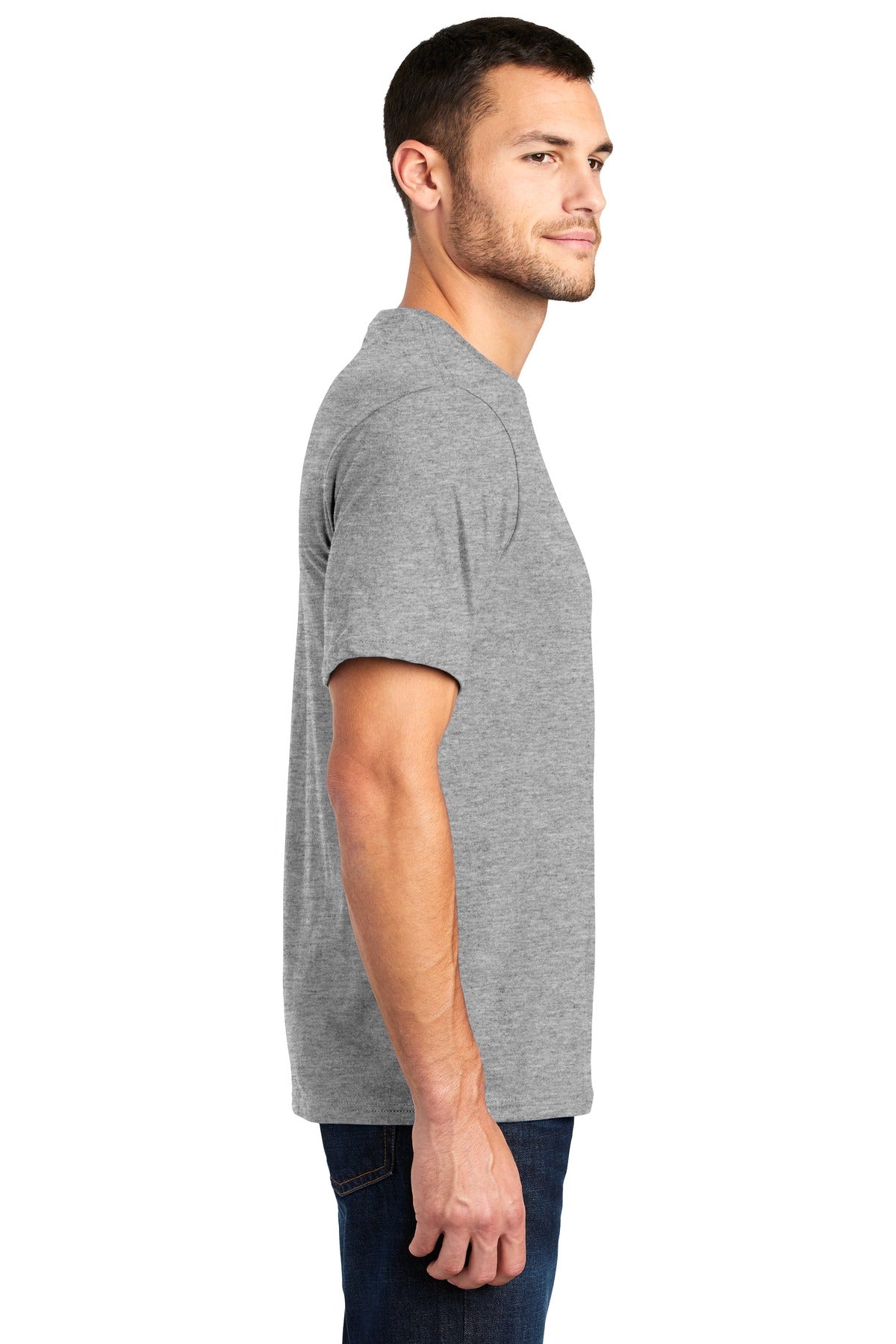 Right View of Lt Hthr Grey District Very Important Tee . DT6000 plain