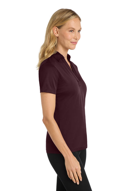 Right View of Maroon Port Authority Women's Silk Touch Performance Polo. L540 plain