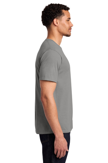 Right View of Medium Grey Port & Co Fan Favorite Tee. PC450 plain