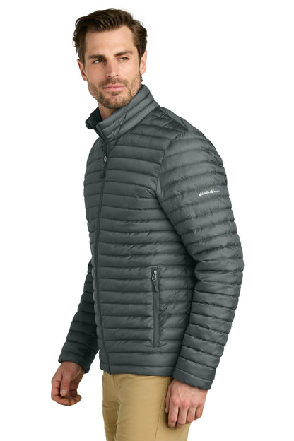 Right View of MetalGrey Eddie Bauer Packable Quilted Full-Zip EB514 plain